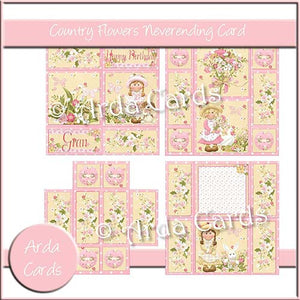 Country Flowers Neverending Card - The Printable Craft Shop