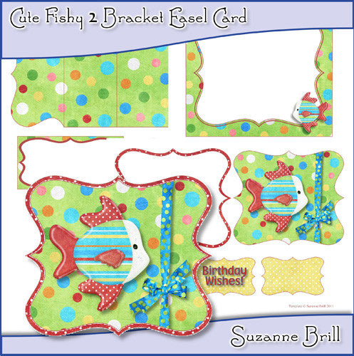 Cute Fishy 2 Bracket Easel Card - The Printable Craft Shop