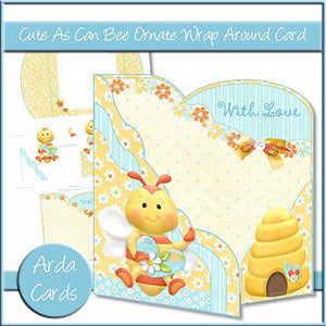 Cute As Can Bee Ornate Wrap Around Card - The Printable Craft Shop