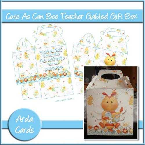 Cute As Can Bee Teacher Gabled Gift Box - The Printable Craft Shop