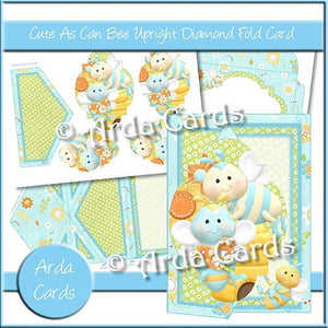 Cute As Can Be Upright Diamond Fold Card - The Printable Craft Shop