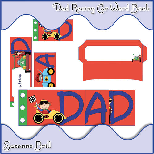 Dad Racing Car Word Book - The Printable Craft Shop