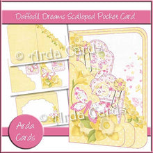 Load image into Gallery viewer, Daffodil Dreams Printable Scalloped Pocket Card - The Printable Craft Shop