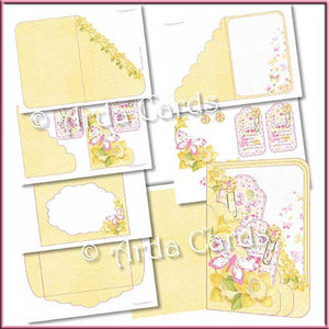 Daffodil Dreams Printable Scalloped Pocket Card - The Printable Craft Shop