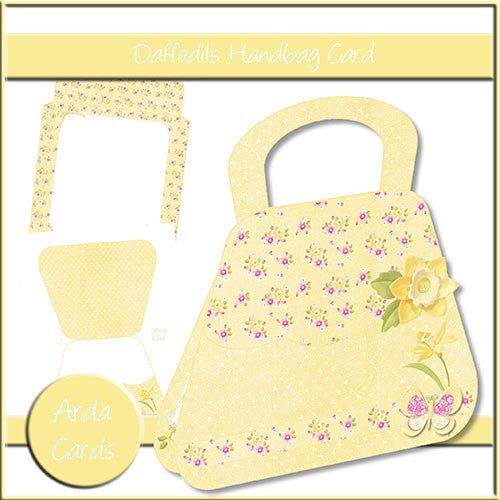 Daffodils Handbag Card - The Printable Craft Shop
