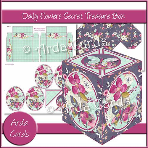 Daily Flowers Secret Treasure Box - The Printable Craft Shop