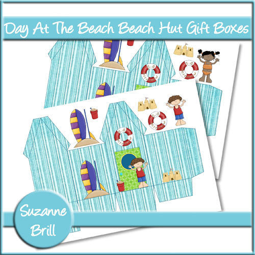 Day At The Beach Beach Hut Gift Boxes - The Printable Craft Shop