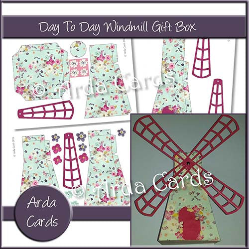 Day To Day Flowers Windmill Gift Box - The Printable Craft Shop