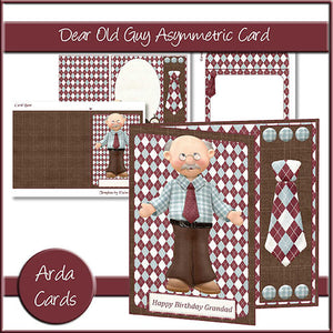 Dear Old Guy Asymmetric Card - The Printable Craft Shop