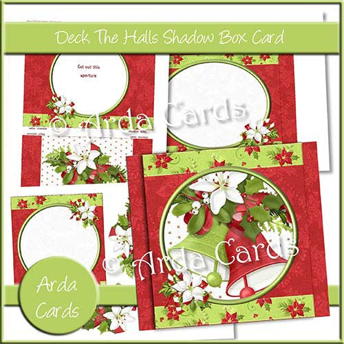 Deck The Halls Shadow Box Card - The Printable Craft Shop