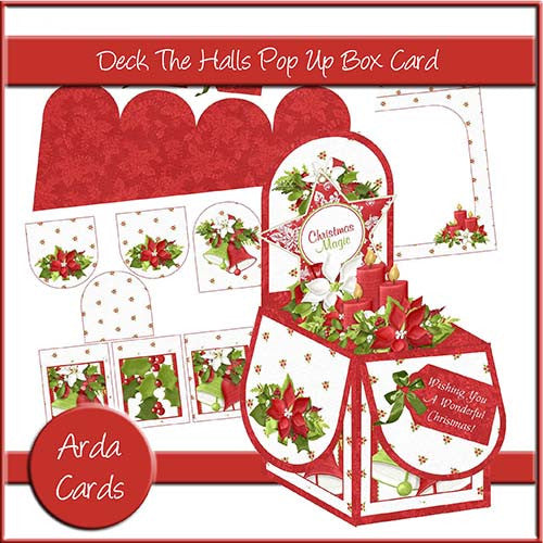 Deck The Halls Pop Up Box Card - The Printable Craft Shop