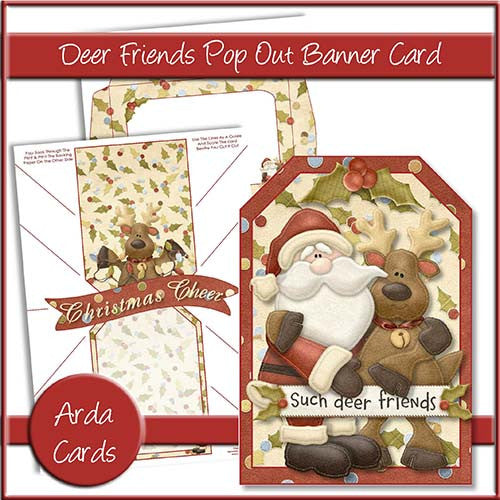 Deer Friends Pop Out Banner Card - The Printable Craft Shop