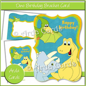Dino Birthday Bracket Card - The Printable Craft Shop