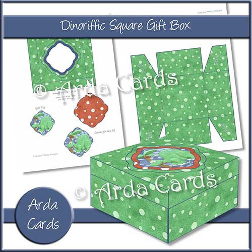 Dinoriffic Square Printable Gift Box - The Printable Craft Shop