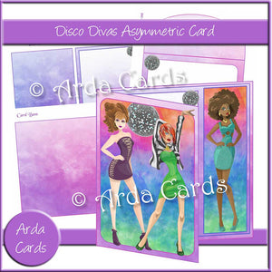 Disco Divas Asymmetric Card - Printable