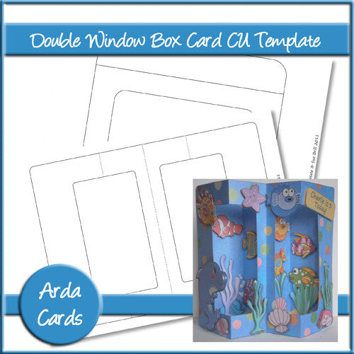 Double Window Box Card CU Template - The Printable Craft Shop