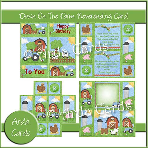 Down On The Farm Neverending Card - The Printable Craft Shop