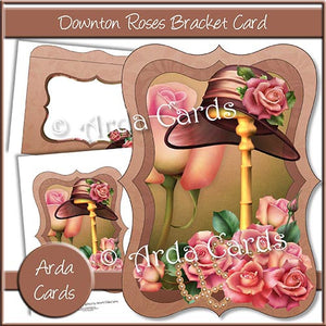 Downton Roses Bracket Card - The Printable Craft Shop