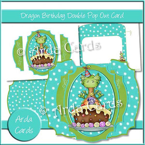 Dragon Birthday Double Pop Out Card - The Printable Craft Shop