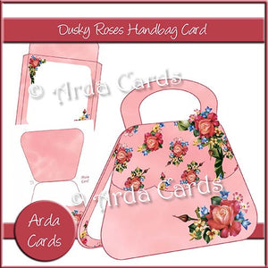 Dusky Roses Handbag Card - The Printable Craft Shop
