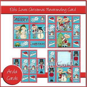 Elfis Loves Christmas Neverending Card - The Printable Craft Shop