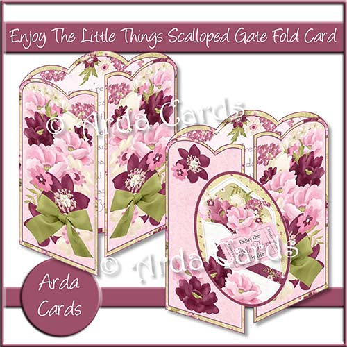 Enjoy The Little Things Scalloped Gatefold Card Making Kit - The Printable Craft Shop