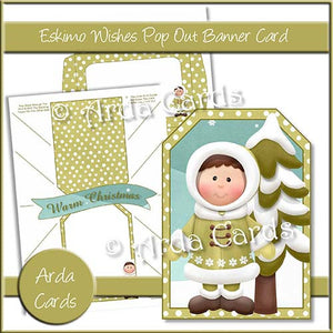 Eskimo Wishes Pop Out Banner Card - The Printable Craft Shop