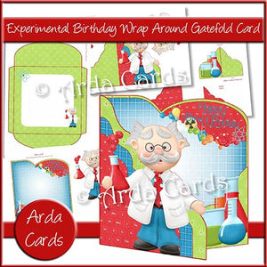 Experimental Birthday Wrap Around Gatefold Card - The Printable Craft Shop
