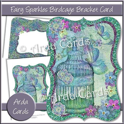 Fairy Sparkles Birdcage Bracket Card - The Printable Craft Shop