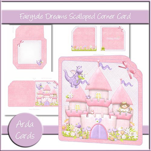 Fairytale Dreams Scalloped Corner Card - The Printable Craft Shop
