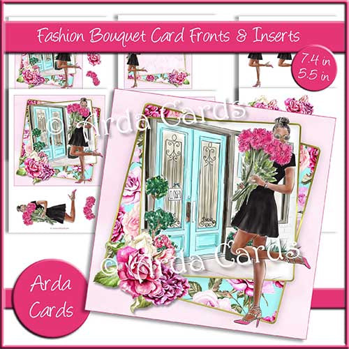 Fashion Bouquet 7.4in & 5.5in Card Fronts & Inserts