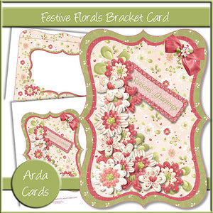 Festive Florals Bracket Card - The Printable Craft Shop
