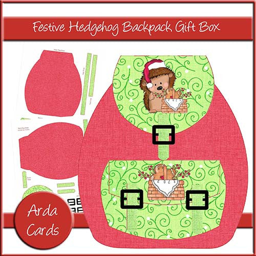 Festive Hedgehog Backpack Gift Box - The Printable Craft Shop