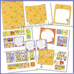 Finchy's Garden 4 Fold Flap Card - The Printable Craft Shop - 3