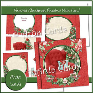 Fireside Christmas Shadow Box Card - The Printable Craft Shop