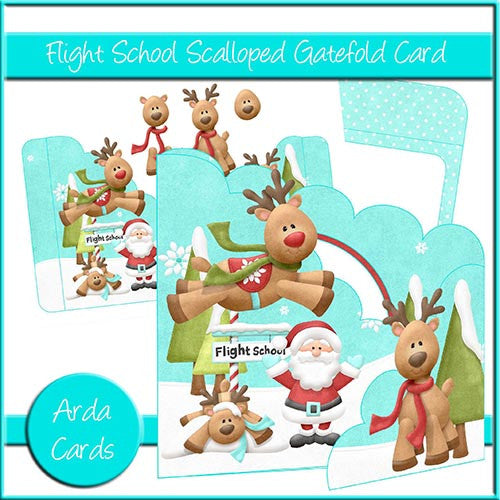 Flight School Scalloped Gatefold Card - The Printable Craft Shop
