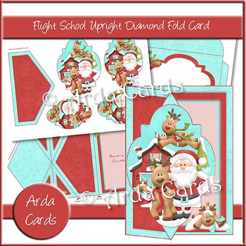 Flight School Upright Diamond Fold Card - The Printable Craft Shop