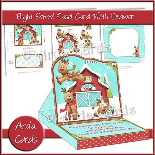 Flight School Easel Card With Drawer - The Printable Craft Shop