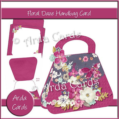 Floral Daze Handbag Card - The Printable Craft Shop