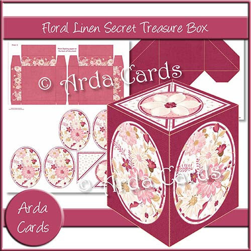 Floral Linen Secret Treasure Box - The Printable Craft Shop