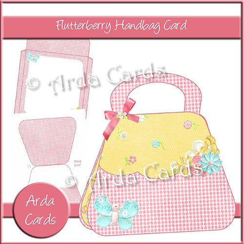 Flutterberry Handbag Card - The Printable Craft Shop
