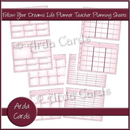 Follow Your Dreams Life Planner Printable Teacher Planning Sheets - The Printable Craft Shop