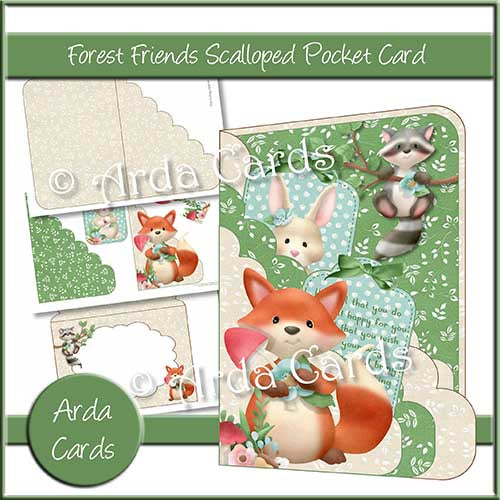 Forest Friends Scalloped Pocket Card