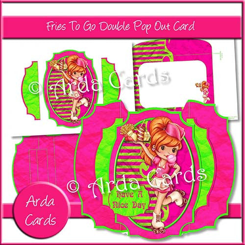 Fries To Go  Double Pop Out Card - The Printable Craft Shop