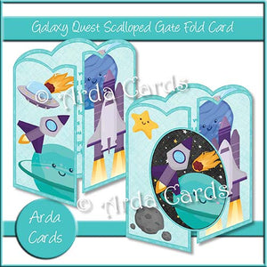 Galaxy Quest Scalloped Gatefold Card Making Kit - The Printable Craft Shop