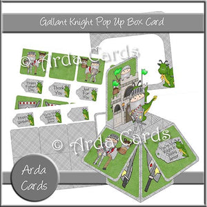 Gallant Knight Pop Up Box Card - The Printable Craft Shop