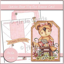 Load image into Gallery viewer, Garden Bear Printable Pop Out Banner Card - The Printable Craft Shop