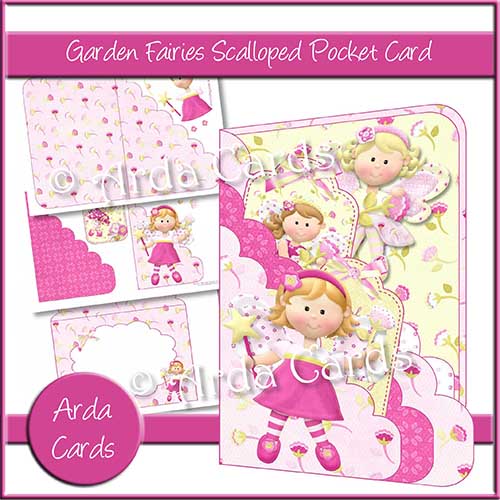 Garden Fairies Scalloped Pocket Card