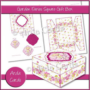 Garden Fairies Square Printable Gift Box - The Printable Craft Shop