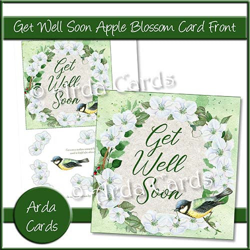 Get Well Soon Apple Blossom Card Front - The Printable Craft Shop